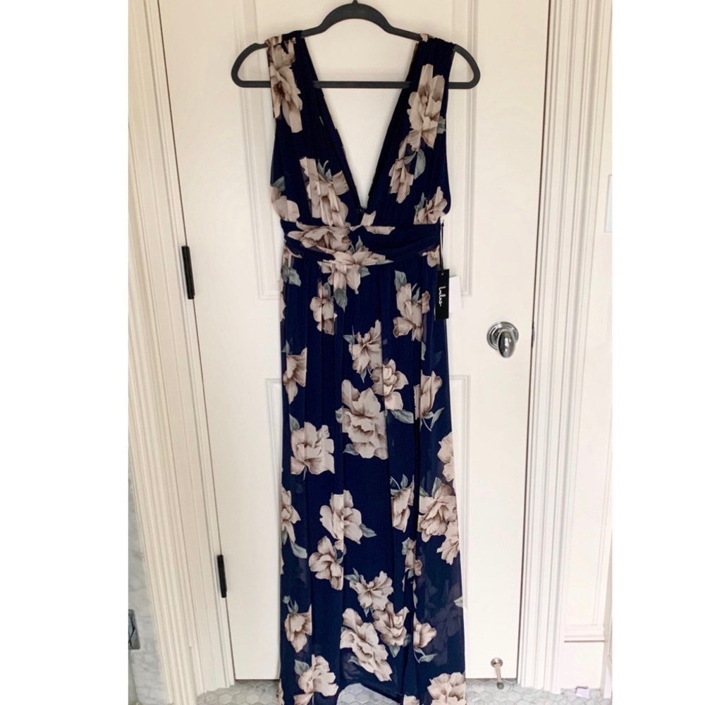 NWT Lulu’s Floral Heavenly Hues Maxi Dress
